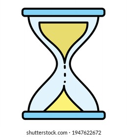 Diseño del icono de contorno de vidrio de hora del vector
