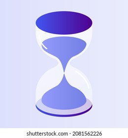 Vector hourglass. Flat icon for a website, mobile application. Isolated cartoon design.