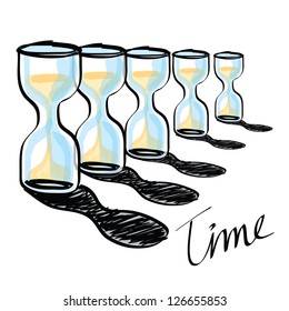 Vector hourglass hand drawn
