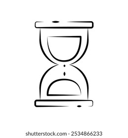 Icono de reloj de arena de Vector editable sobre un fondo blanco.