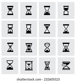 Vector hourglass icon set on grey background