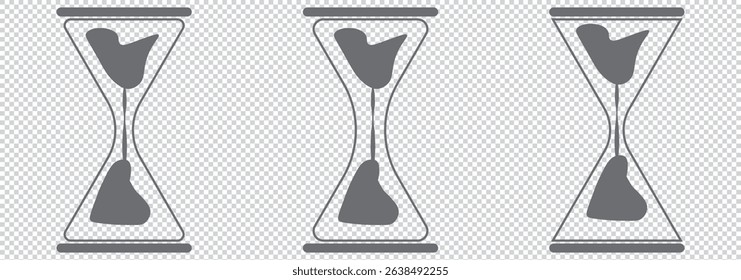 Vector Hourglass Icon for Time Management or Waiting, Illustrating Temporal Passage and Patience in Processes and Tasks EPS 10