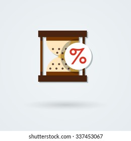 Vector hourglass icon. Time pictogram. Logo. Pictogram. Button.