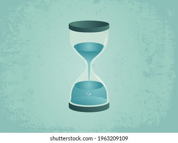 Vector Hourglass illustration in flat design style 