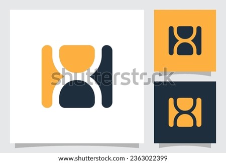 vector hourglass logo with negative space concept idea