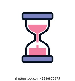 Vector the hourglass is running out of time end of deadline.