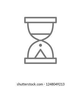 Vector hourglass, sand watch line icon. Symbol and sign illustration design. Isolated on white background