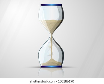   vector hourglass with a slowly flowing Golden sand