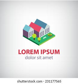 vector house, 3d building icon, logo isolated