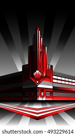 Vector house art deco