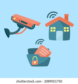  vector house and cctv concept