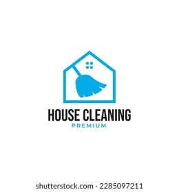 Vector house cleaning logo design concept illustration idea