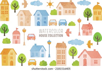 Vector house collection (pale color)