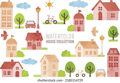 Vector house collection (red and beige)