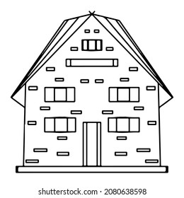 Vektorhaus zum Färben von Buch oder Seite. Farbhaus