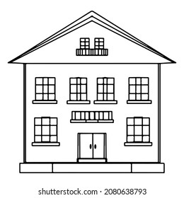 Vector house for coloring book or page. Colouring house