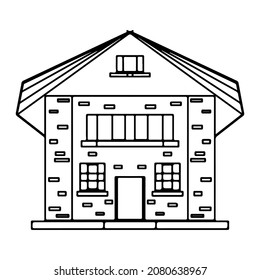 Vector house for coloring book or page. Colouring house