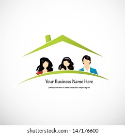 Vector house design for a family