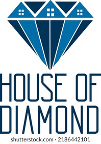 vector house diamond illustration logo