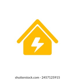 Símbolo de electricidad de la casa de Vector sobre fondo blanco