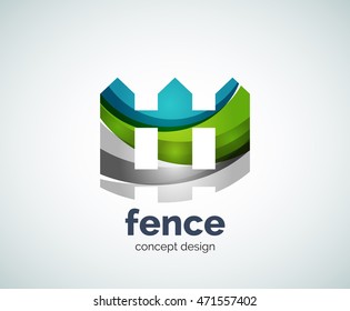 Modelo de logotipo da cerca da casa do vetor, ícone de negócios abstrato