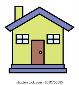 Vector House Filled Outline Icon Design
