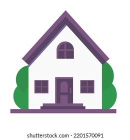 Vector house flat design brown color. Simple house vector illustration isolated on white.Cartoon house vector