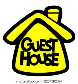 vector house flat illustration perfect for symbol, guest house logo