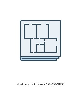 Concepto de plan de piso de cámara vectorial, icono azul o elemento de diseño