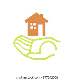 Vector house in hand