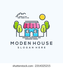 Vector house or home logo icon design template flat vector illustration