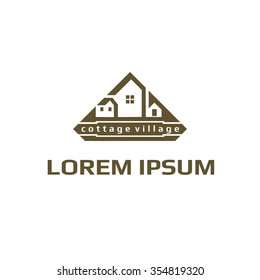 Vector of house icon. Business team for construction icon. Business icon for the company. Abstract symbol of house village cottage. Design element. Vector illustration.