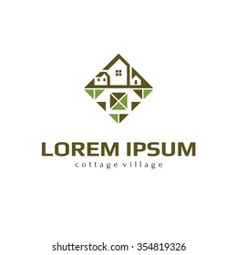 Vector of house icon. Business team for construction icon. Business icon for the company. Abstract symbol of house village cottage. Design element. Vector illustration.