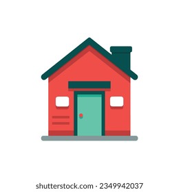 Vector house icon cartoon style flat illustration, home vector illustration.	
