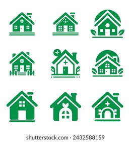Vector House Icon Collection. Home Symbol Collection