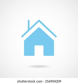 Vector house icon. Creative graphic design logo element illustration. Isolated on gradient white background.