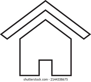 Vector house icon design, line design, black and white, editable stroke and color. Digital design.