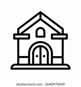 Vector house icon illustration: isolated architectural symbol for home, property, or business design