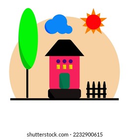 Vector house icon on white background