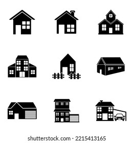 vector house icon set. can be used to indicate houses on plans, maps, and more