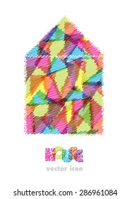 vector house icon sketch