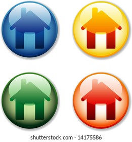 vector house icons for computing and internet