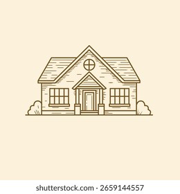 Vector Casa Ilustraciones Line Art Home Diseños