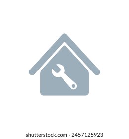 Vector House Improvement or Home Repair Symbol on White Background