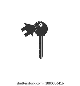 Vector House Key Icon isolated on grey background.Eps 10