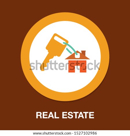 vector house key, real estate icon - house security concept