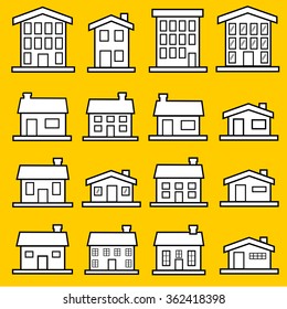 Vector house line icons.vector