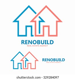 Vector house line logo design element  