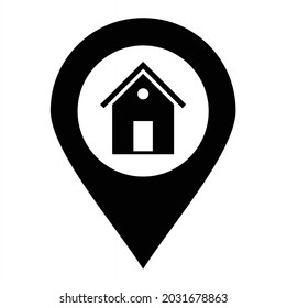 Vector House Location Glyph Icon Design

