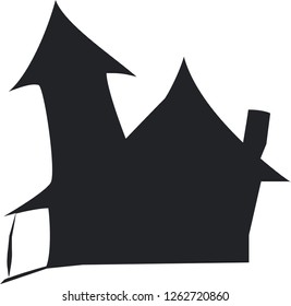 Vector house logo in Halloween on the White Blackground